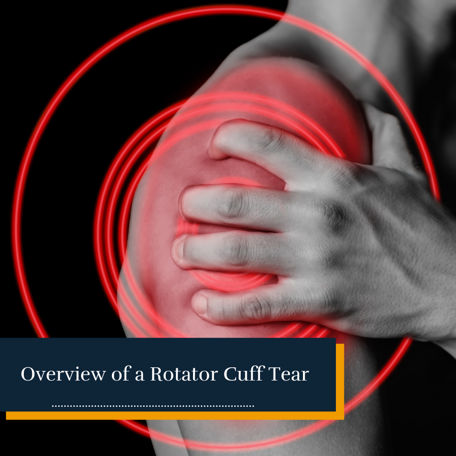 rotator cuff work injury, man holding shoulder
