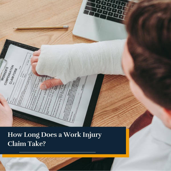 Injured person filling workers' compensation claim form