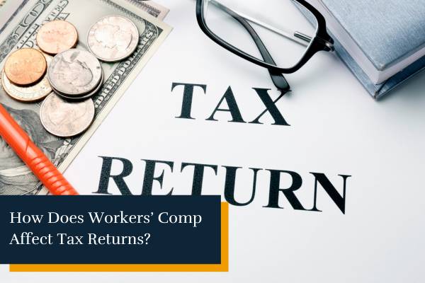 tax return papers with glasses and money on a table