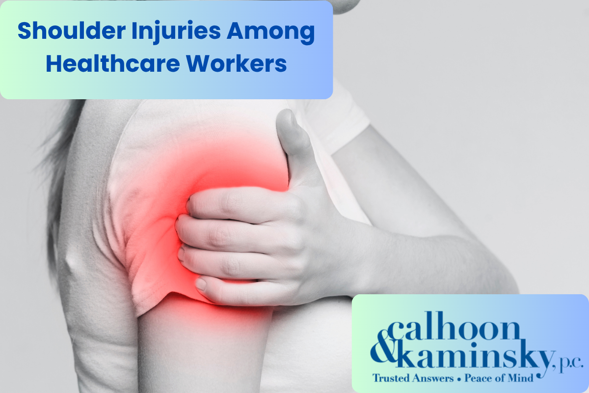 a healthcare worker with a shoulder injury